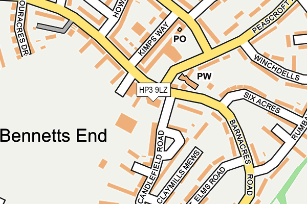 HP3 9LZ map - OS OpenMap – Local (Ordnance Survey)