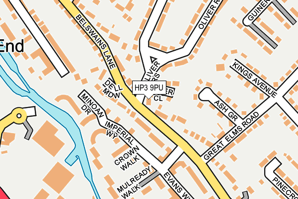 HP3 9PU map - OS OpenMap – Local (Ordnance Survey)