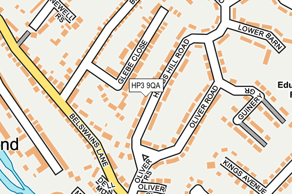 HP3 9QA map - OS OpenMap – Local (Ordnance Survey)