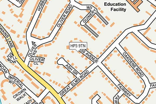 HP3 9TN map - OS OpenMap – Local (Ordnance Survey)