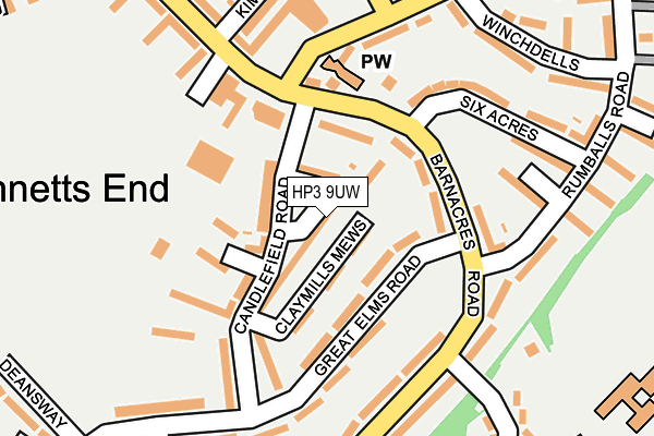 HP3 9UW map - OS OpenMap – Local (Ordnance Survey)