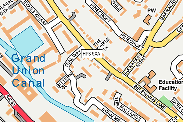 HP3 9XA map - OS OpenMap – Local (Ordnance Survey)