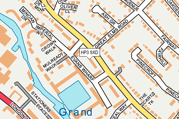 HP3 9XD map - OS OpenMap – Local (Ordnance Survey)