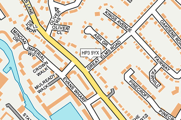 HP3 9YX map - OS OpenMap – Local (Ordnance Survey)
