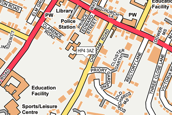 HP4 3AZ map - OS OpenMap – Local (Ordnance Survey)