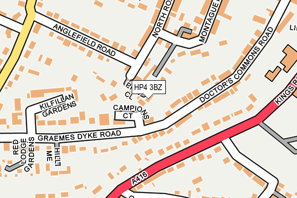 HP4 3BZ map - OS OpenMap – Local (Ordnance Survey)