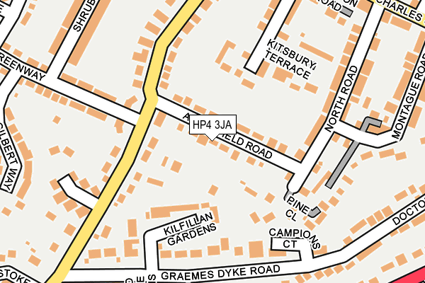 HP4 3JA map - OS OpenMap – Local (Ordnance Survey)