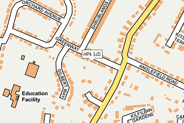 HP4 3JD map - OS OpenMap – Local (Ordnance Survey)