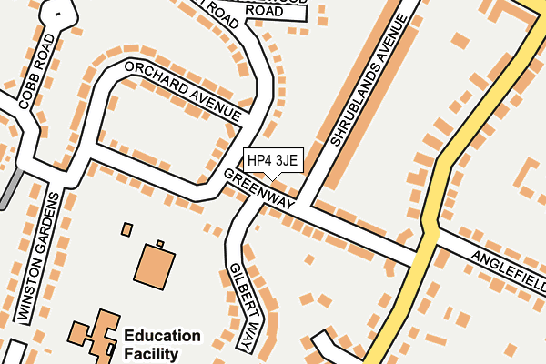 HP4 3JE map - OS OpenMap – Local (Ordnance Survey)