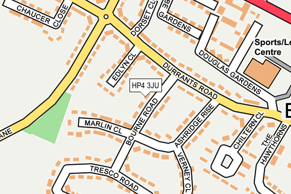 HP4 3JU map - OS OpenMap – Local (Ordnance Survey)