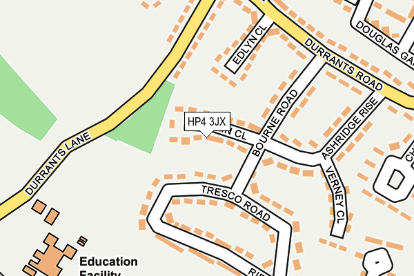HP4 3JX map - OS OpenMap – Local (Ordnance Survey)