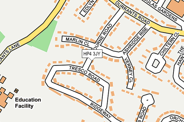 HP4 3JY map - OS OpenMap – Local (Ordnance Survey)