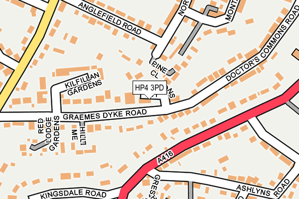 HP4 3PD map - OS OpenMap – Local (Ordnance Survey)