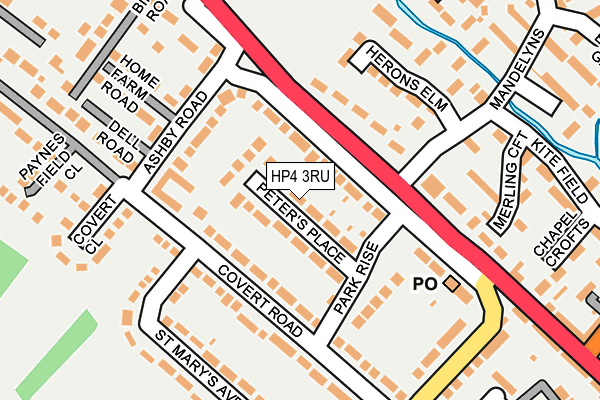 HP4 3RU map - OS OpenMap – Local (Ordnance Survey)