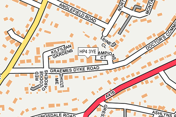HP4 3YE map - OS OpenMap – Local (Ordnance Survey)