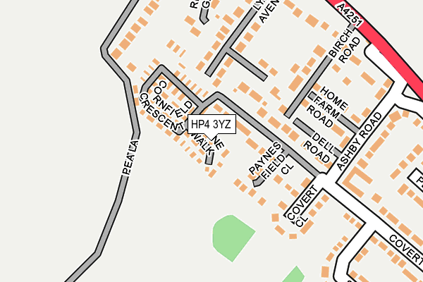 HP4 3YZ map - OS OpenMap – Local (Ordnance Survey)