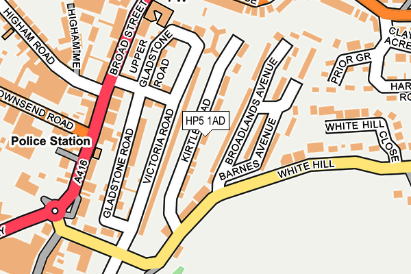 HP5 1AD map - OS OpenMap – Local (Ordnance Survey)