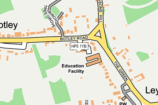 HP5 1YB map - OS OpenMap – Local (Ordnance Survey)