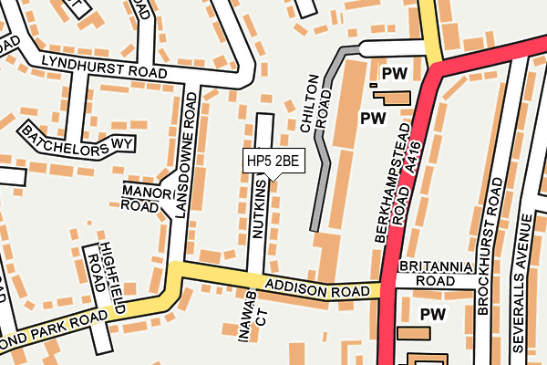 HP5 2BE map - OS OpenMap – Local (Ordnance Survey)