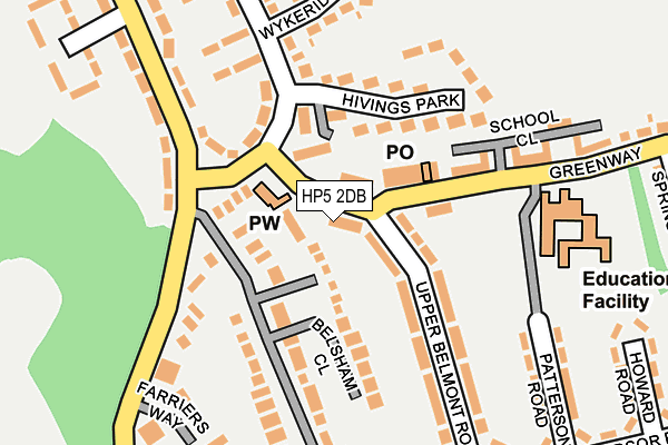 HP5 2DB map - OS OpenMap – Local (Ordnance Survey)