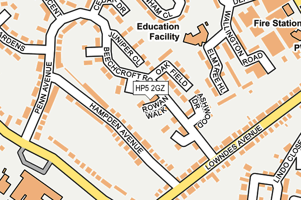 HP5 2GZ map - OS OpenMap – Local (Ordnance Survey)