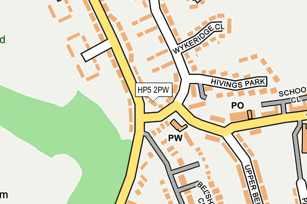 HP5 2PW map - OS OpenMap – Local (Ordnance Survey)