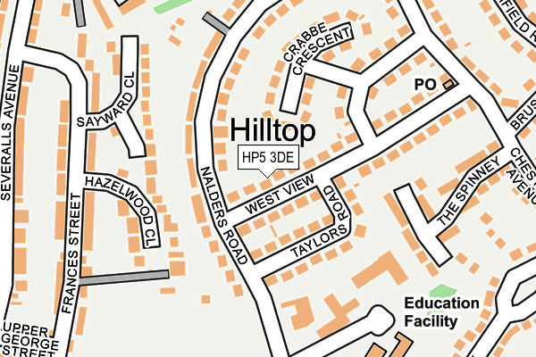 HP5 3DE map - OS OpenMap – Local (Ordnance Survey)