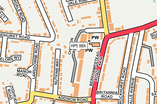 HP5 9BX map - OS OpenMap – Local (Ordnance Survey)