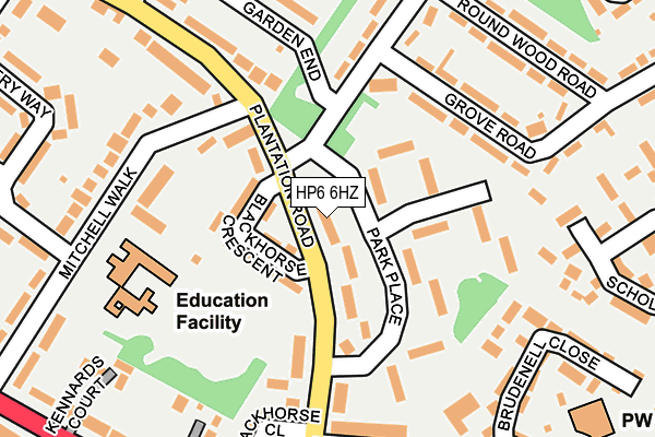 HP6 6HZ map - OS OpenMap – Local (Ordnance Survey)