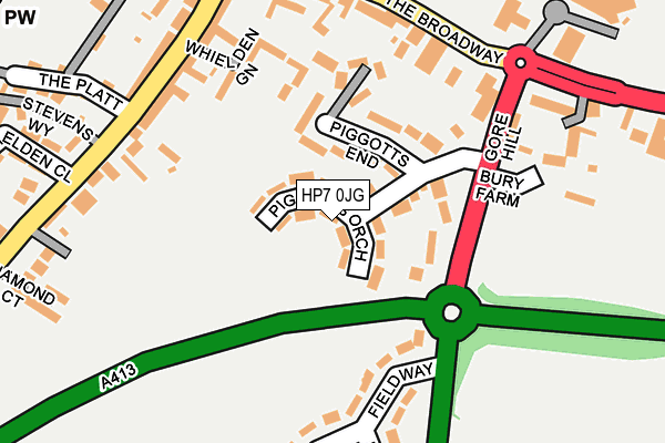 HP7 0JG map - OS OpenMap – Local (Ordnance Survey)