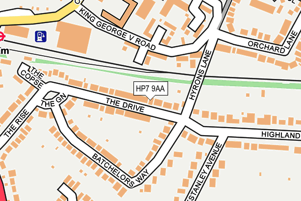 HP7 9AA map - OS OpenMap – Local (Ordnance Survey)