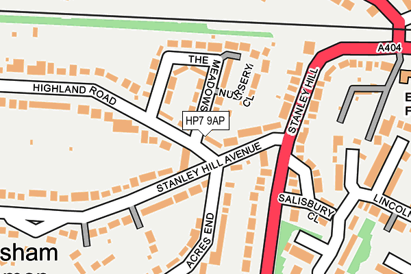 HP7 9AP map - OS OpenMap – Local (Ordnance Survey)