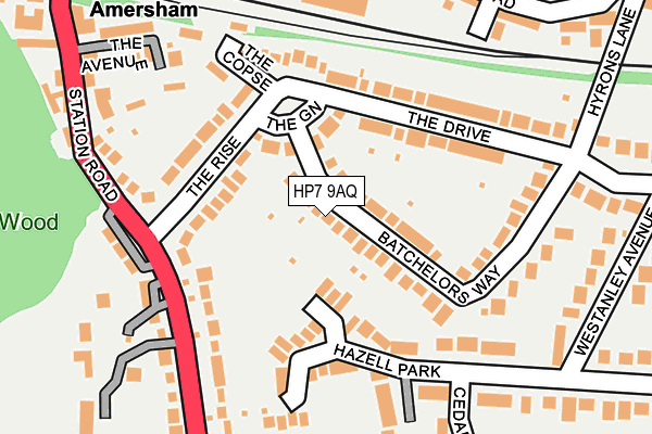 HP7 9AQ map - OS OpenMap – Local (Ordnance Survey)