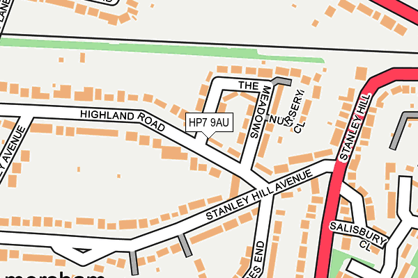 HP7 9AU map - OS OpenMap – Local (Ordnance Survey)