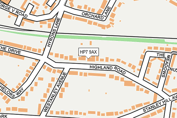 HP7 9AX map - OS OpenMap – Local (Ordnance Survey)