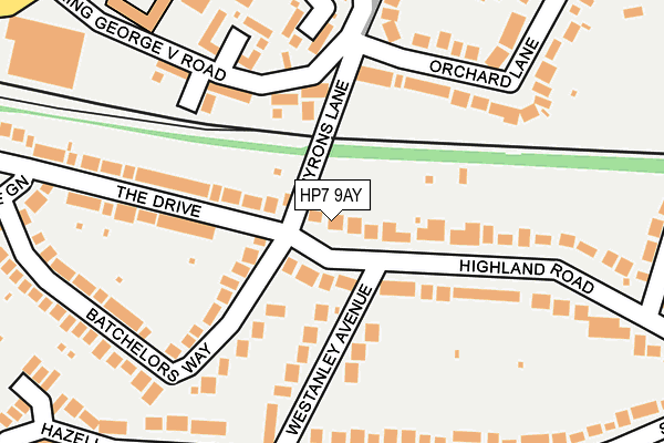 HP7 9AY map - OS OpenMap – Local (Ordnance Survey)