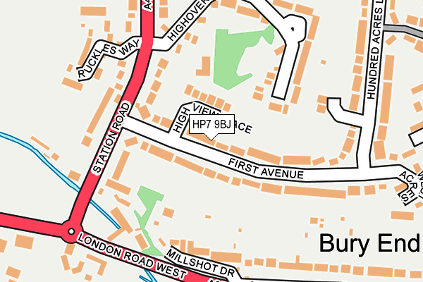 HP7 9BJ map - OS OpenMap – Local (Ordnance Survey)