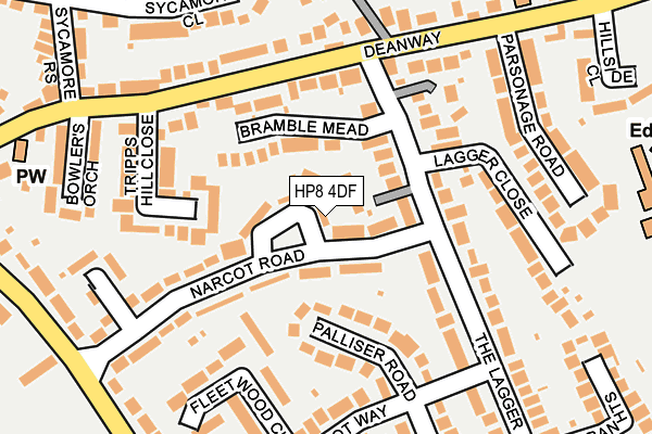 HP8 4DF map - OS OpenMap – Local (Ordnance Survey)