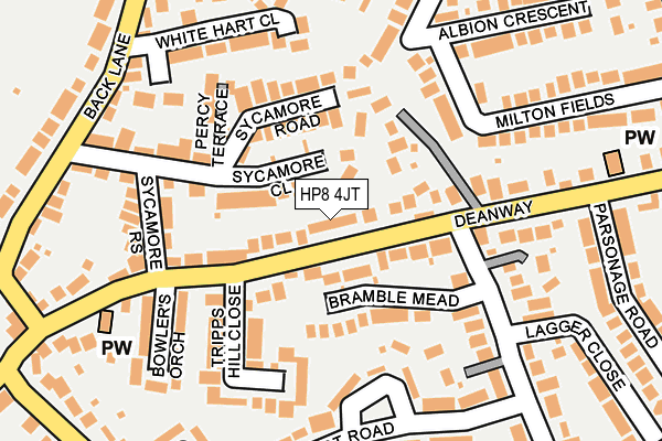 HP8 4JT map - OS OpenMap – Local (Ordnance Survey)