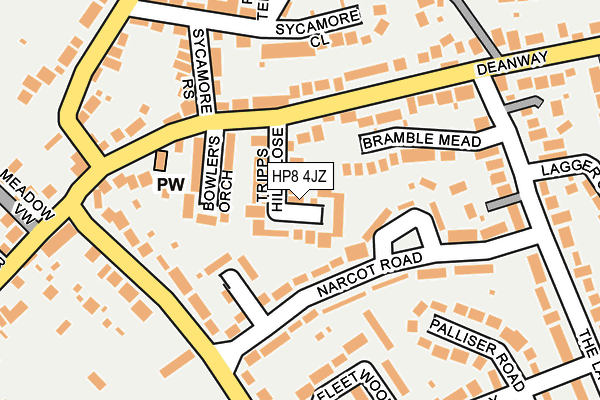 HP8 4JZ map - OS OpenMap – Local (Ordnance Survey)