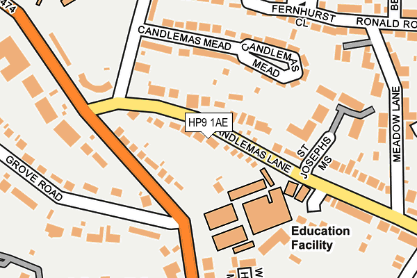 HP9 1AE map - OS OpenMap – Local (Ordnance Survey)