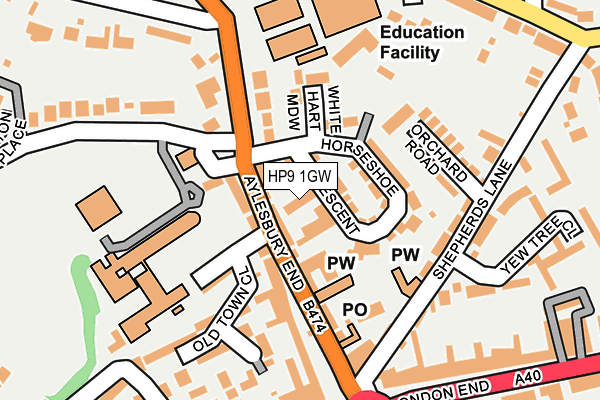 HP9 1GW map - OS OpenMap – Local (Ordnance Survey)