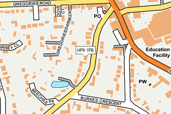 HP9 1PB map - OS OpenMap – Local (Ordnance Survey)