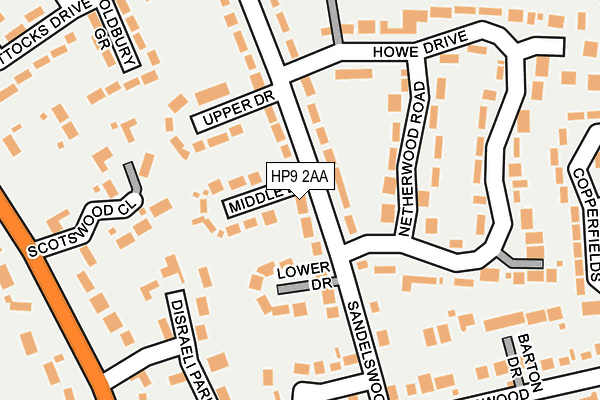 HP9 2AA map - OS OpenMap – Local (Ordnance Survey)
