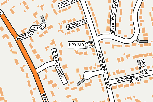 HP9 2AD map - OS OpenMap – Local (Ordnance Survey)