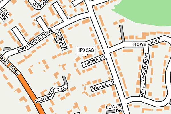 HP9 2AG map - OS OpenMap – Local (Ordnance Survey)