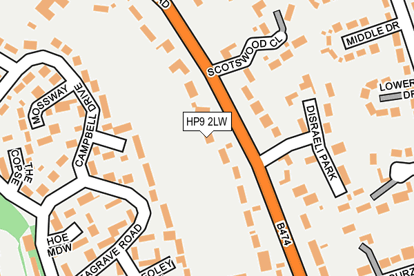 HP9 2LW map - OS OpenMap – Local (Ordnance Survey)
