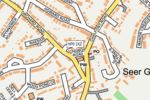 HP9 2XZ map - OS OpenMap – Local (Ordnance Survey)