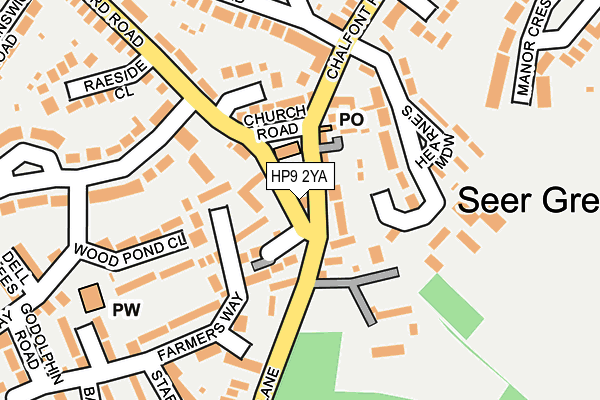 HP9 2YA map - OS OpenMap – Local (Ordnance Survey)