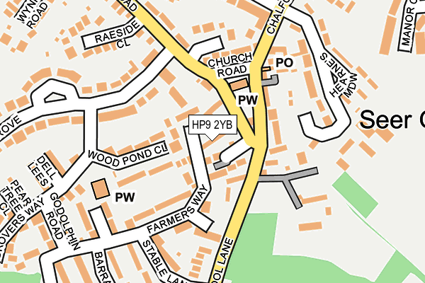 HP9 2YB map - OS OpenMap – Local (Ordnance Survey)